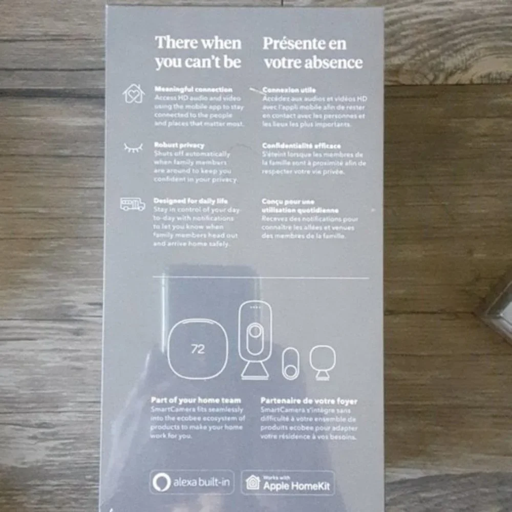 Ecobee SmartCamera+SmartSensor Home Security System w/6mo.Monitoring Sub